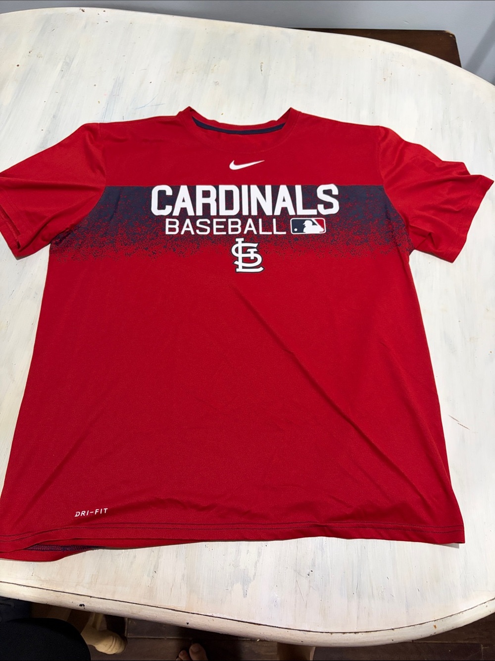 Nike Red Cardinals Baseball Dri-FIT Tee with Navy Accent